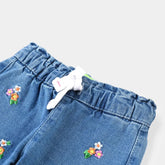 INFANT GIRLS DENIM STRETCH PANT FLOWER BUNCH-LT.BLUE